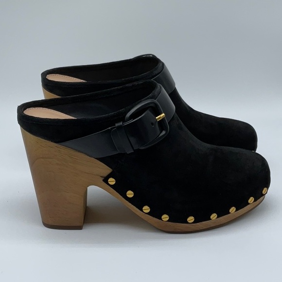Veronica Beard Dacey Clog Black Suede - Picture 2 of 9
